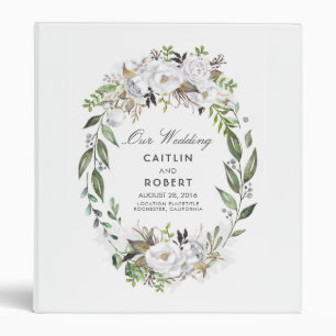 Classeur Mariage de fleurs d'aquarelle blanche