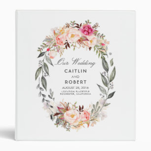 Classeur Mariage de fleurs d'aquarelle rose