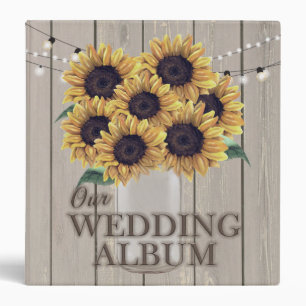 Classeur Mariage de grenier rustique Sunflower Mason Jar Al