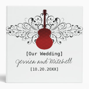 Classeur Mariage de guitare Red Swirls