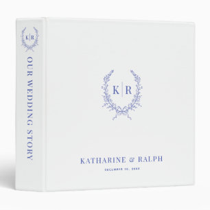 Classeur Mariage de monogramme de poignets bleu et ruban