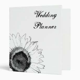 Classeur Mariage de tournesol noir et blanc