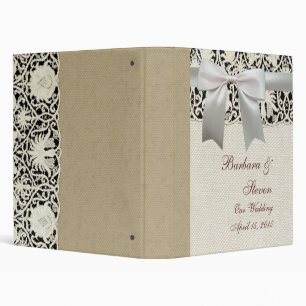 Classeur Mariage Dentelle Antique Lin Blanc Classique Joli