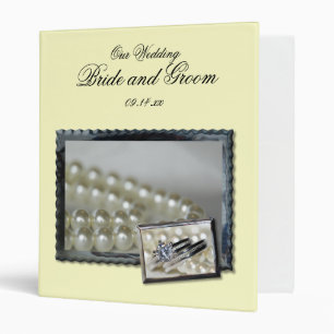 Classeur Mariage des anneaux et des perles blanches
