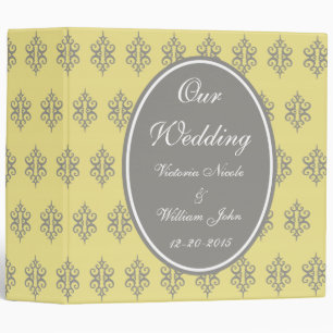 Classeur Mariage élégant Jaune et Grey