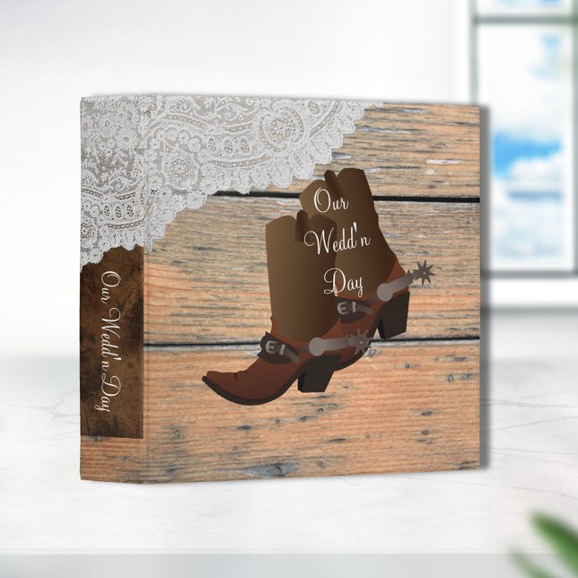Classeur Mariage en dentelle Brown en bois (Créateur téléchargé)