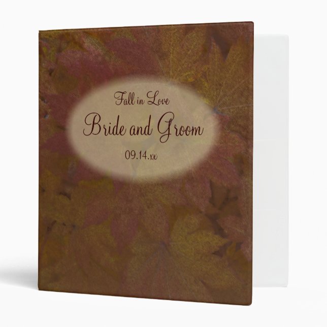 Classeur Mariage Feuille de l'érable de couleur automne (Devant/intérieur)