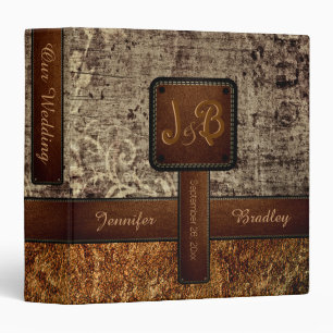 Classeur Mariage floral vintage #2 simili cuir