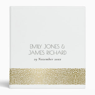 Classeur Mariage GLAMOROUS OR BLANC MOSAÏQUE POINTS