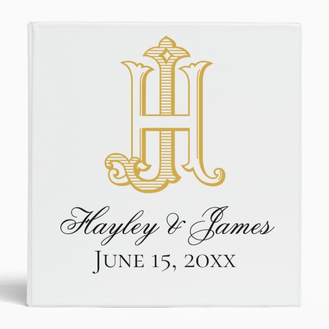 Classeur mariage HJ Monogram ou JH Monogram (Devant)