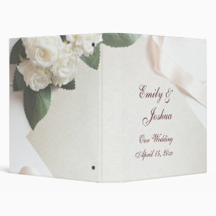 Classeur mariage livre de planification blanc roses modèle