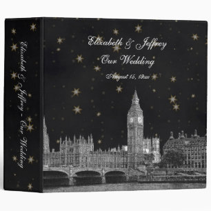 Classeur Mariage London Skyline Black Gold Star