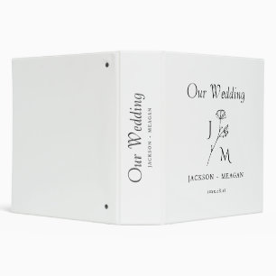 Classeur Mariage minimaliste monographique personn