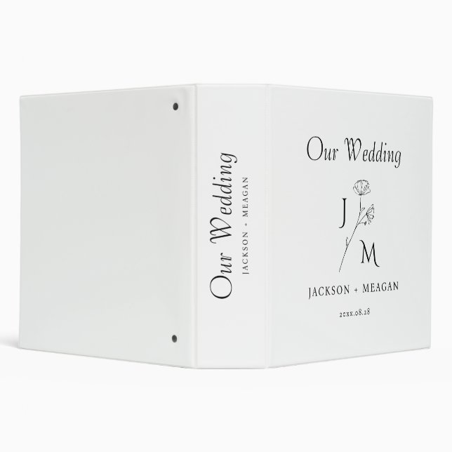 Classeur Mariage minimaliste monographique personn (Arrière-plan)