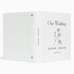 Classeur Mariage minimaliste monographique personn