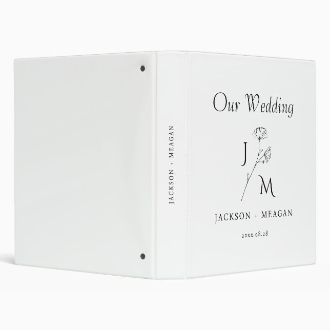 Classeur Mariage minimaliste monographique personn (Arrière-plan)