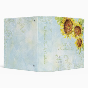 Classeur Mariage moderne de remous floral bleu de tournesol