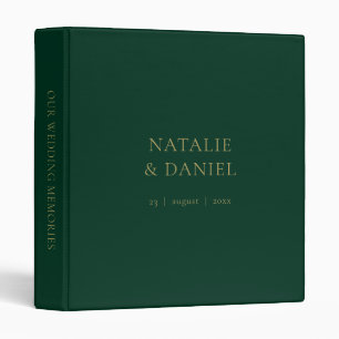 Classeur Mariage moderne Forest Green & Gold Chic