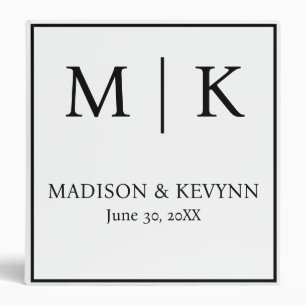 Classeur Mariage Monogramme noir et blanc