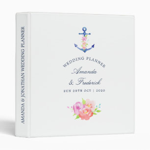 Classeur Mariage naval floral aquarelle