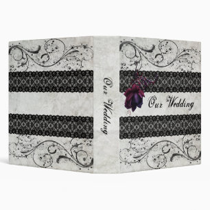 Classeur Mariage noir de dentelle