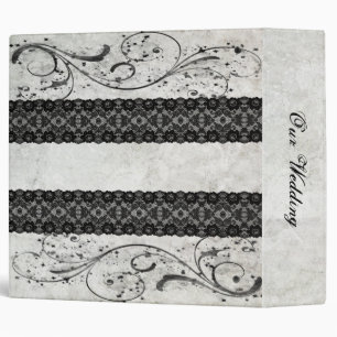 Classeur Mariage noir de dentelle