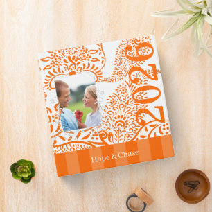 Classeur mariage Orange Paisley Fiançailles Photo