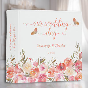 Classeur Mariage papillon Coral Boho Floral