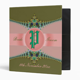 Classeur Mariage Peacock Lace & Satin Ribbon