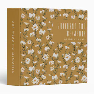 Classeur Mariage personnalisé Bohème Rustique Floral Jaune