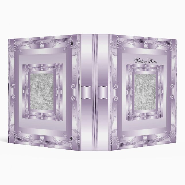 Classeur Mariage Photo Album Mauve Lilac Art Déco (Arrière-plan)