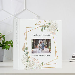 Classeur Mariage photo de la recette florales or géométriqu
