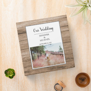 Classeur Mariage photo élégant rustique en bois de grange