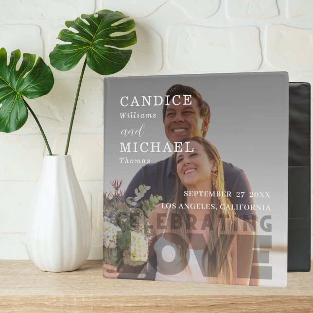 Classeur Mariage photo noir et blanc moderne (Créateur téléchargé)