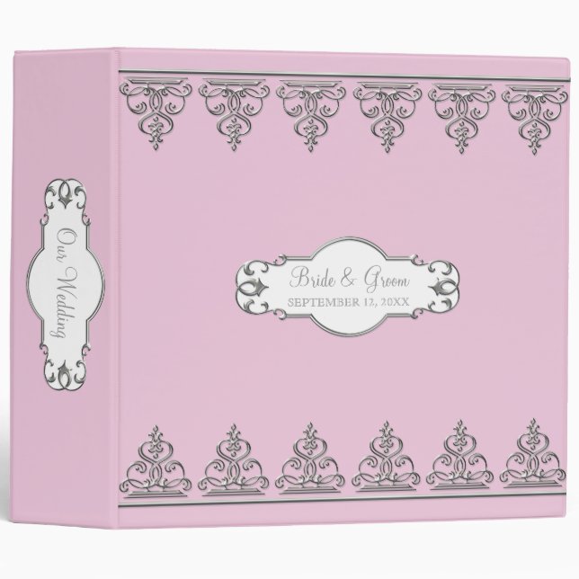 Classeur Mariage Photo ou Scrapbook Cercle baroque de torse (Devant/Côté)