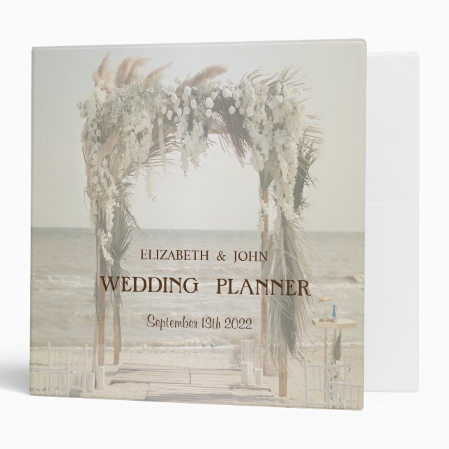 Classeur Mariage plage Arc floral (Devant/intérieur)