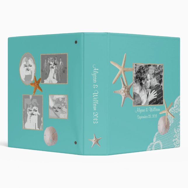 Classeur Mariage plage avec Starfish et photos (Arrière-plan)