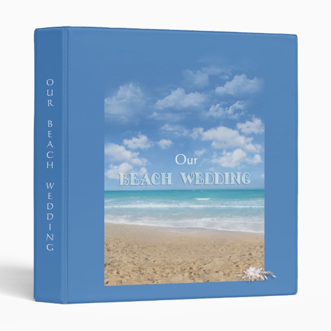 Classeur Mariage plage (personnalisable) (Devant/Côté)