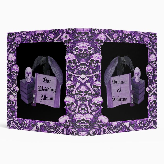 Classeur Mariage Romance pourpre de Spellbook de crâne (Arrière-plan)