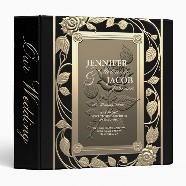 Classeur Mariage rose Gold (Devant/Côté)