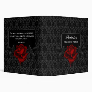 Classeur Mariage Rose Gothique Noir Damassé