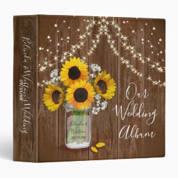 Classeur Mariage rustique Mason Jar Sunflower Babys Respire