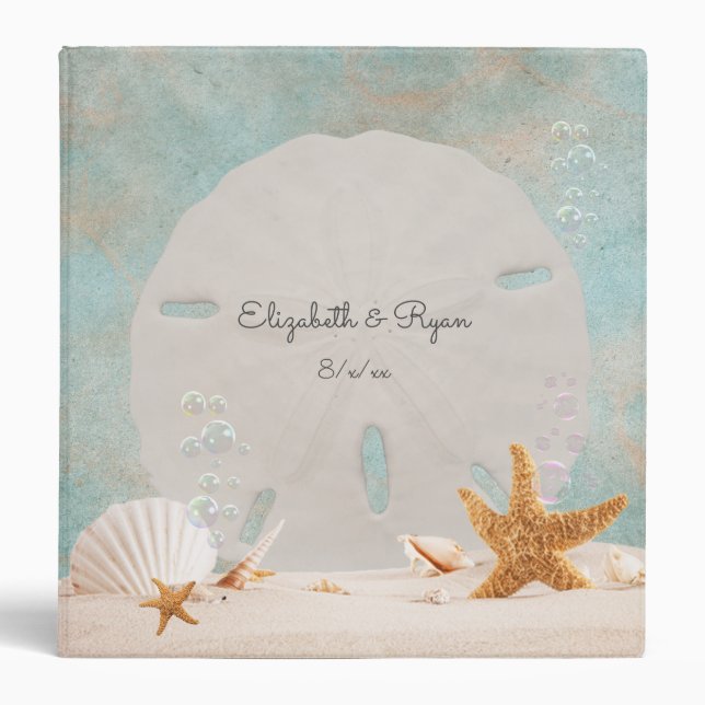 Classeur Mariage Tropical de Plage Dollar de Sable Étoile d (Devant)