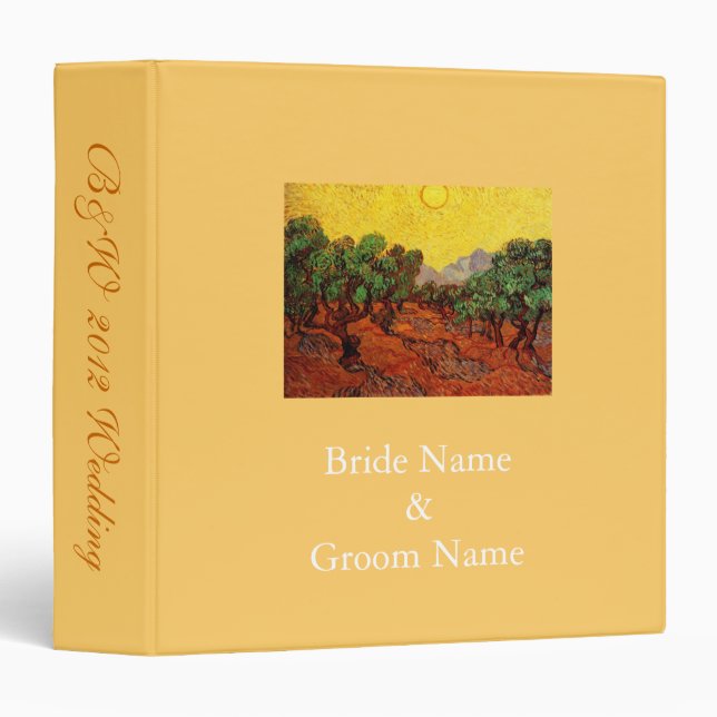 classeur mariage, Vincent van Gogh Olive Trees (Devant/Côté)