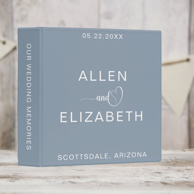 Classeur Mariée et chambre Customisée bleu Dusty moderne (Créateur téléchargé)