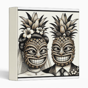 Classeur Mariée et marié Aloha Tête de Tiki d'ananas Mariag