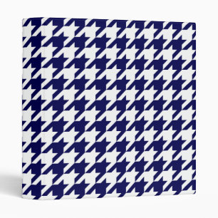 Classeur Marine Bleu Blanc immense Houndstooth