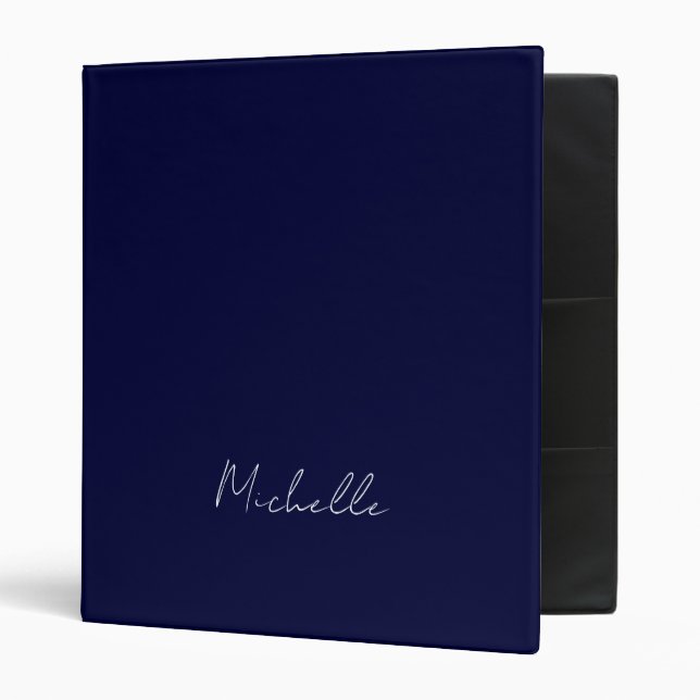 Classeur Marine Bleu Couleur Plaque Moderne Nom Propre Call (Devant/intérieur)