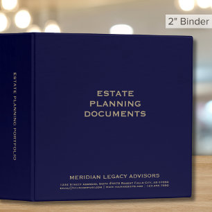 Classeur Marine Blue and Gold Estate Planning 2,0 pouces