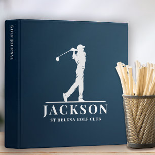 Classeur Marine Blue Personnalisé Monogram Golf Journal